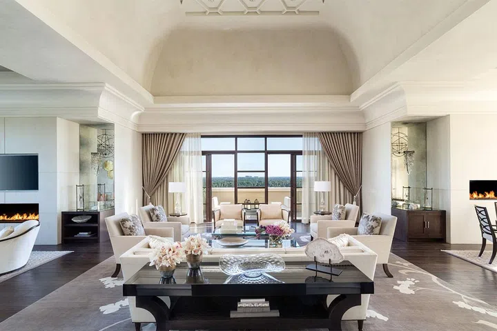 It's not enough to just fly the extended family to Disney World. For the Four Seasons Resort Orlando at Walt Disney World's $66,000 per night "Ultimate Suite Experience," guests can reserve the entire 18,120 square foot 16th floor for their family and friends. The buy-out includes the nine-bedroom Royal Suite, the four-bedroom Presidential Suite, and eight additional guest rooms, featuring twenty-one bedrooms and four living rooms in total, sleeping up to 42 people. Guests receive their own private concierge, butler service, a fully-customizable experience including wine, specialty foods and amenities requests as well as a secured elevator with the entire floor keyed-off, special access to shows and views of both the nightly Magic Kingdom fireworks from the 1,000 square foot wrap-around terrace in the Royal Suite, and the EPCOT fireworks from the Presidential Suite.