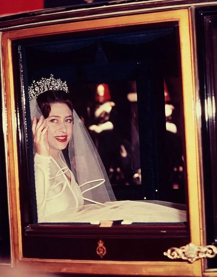 Princess Margaret on her way to Westminster Abbey. Photo: Getty 