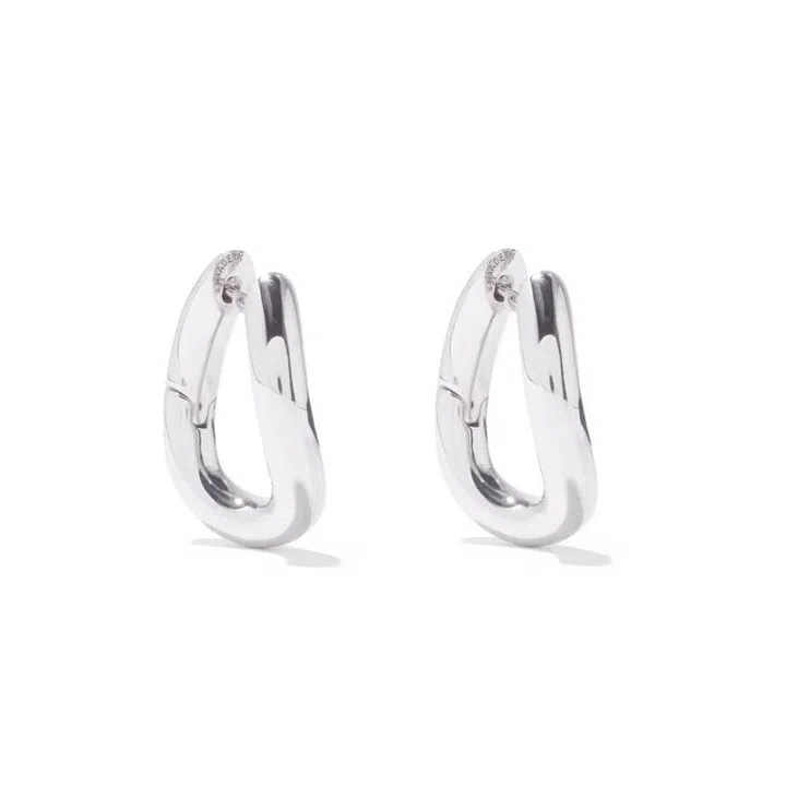 Logo-engraved hoop earrings, $447, Balenciaga at Matchesfashion