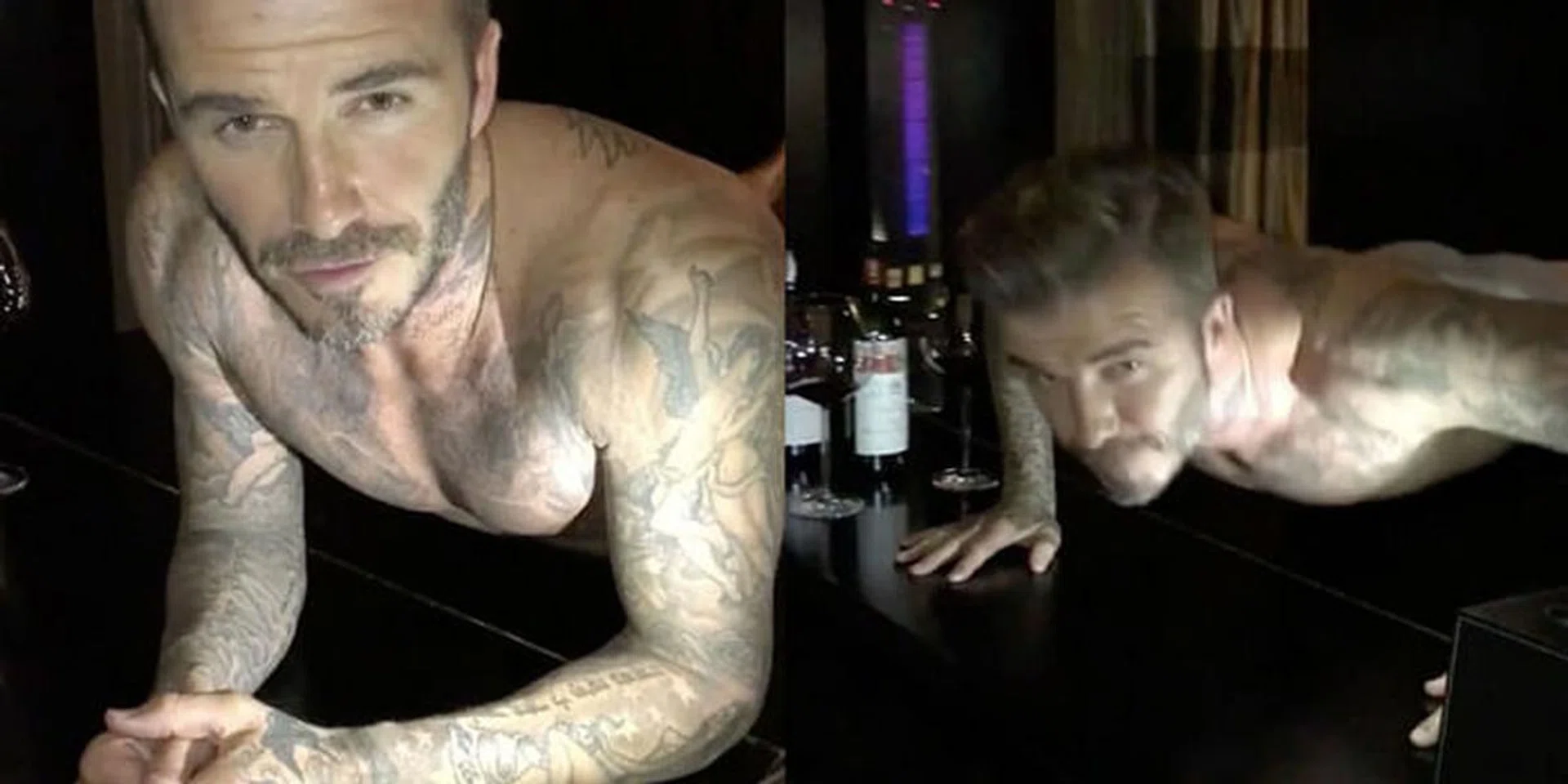 Here's David Beckham Doing Semi Naked Push-Ups On A Piano