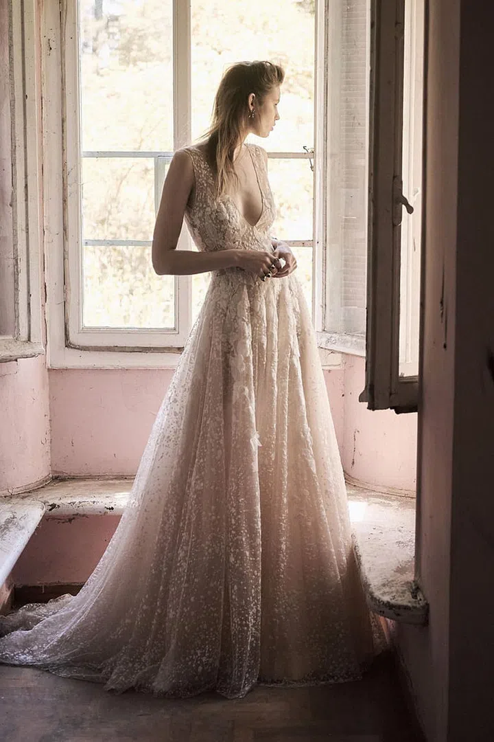 Romantic vibe are a requisite for a bucolic setting- and this dress has them in spades. Costarellos BR18-20, costarellos.com. 