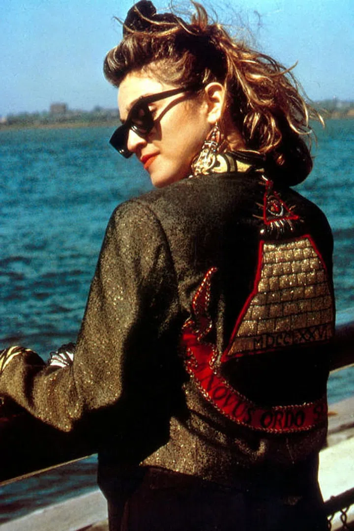 While it's probably best to leave the lace gloves and hair bows in the '80s, Madonna's embellished jacket from Desperately Seeking Susan is back this season in the form of printed, patterned and embroidered bomber jackets.