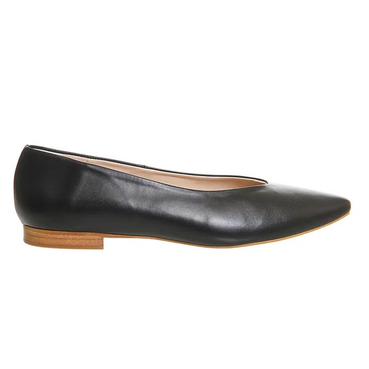 Office takes inspiration from Céline's minimalism with these versatile ballet pumps. Pair them with culottes come spring. 