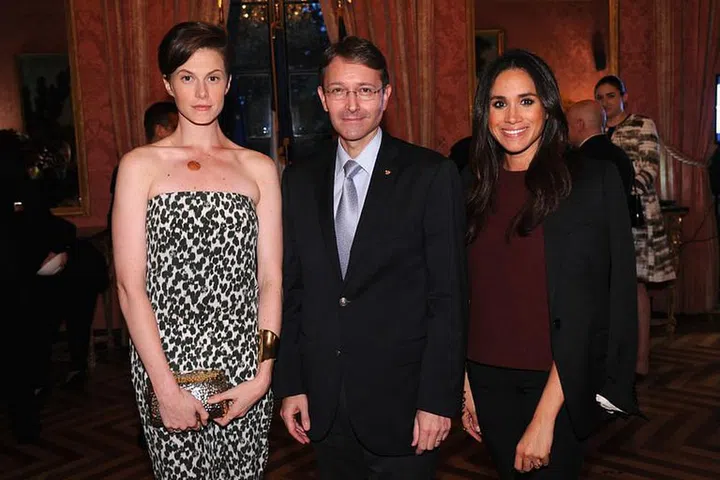 Wiedermann and Markle with Relais &amp; Chateaux International CEO Jean-Francois Ferret in 2014
Photo: Getty