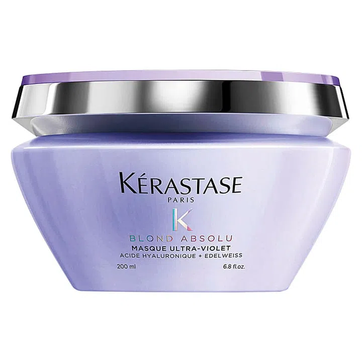 Keep your colour as vibrant as when you left the salon with this non-staining purple mask, which removes unwanted brassy tones to keep blonde highlights luminous. 

Blond Absolu Masque Ultra-Violet, $69, Kérastase
