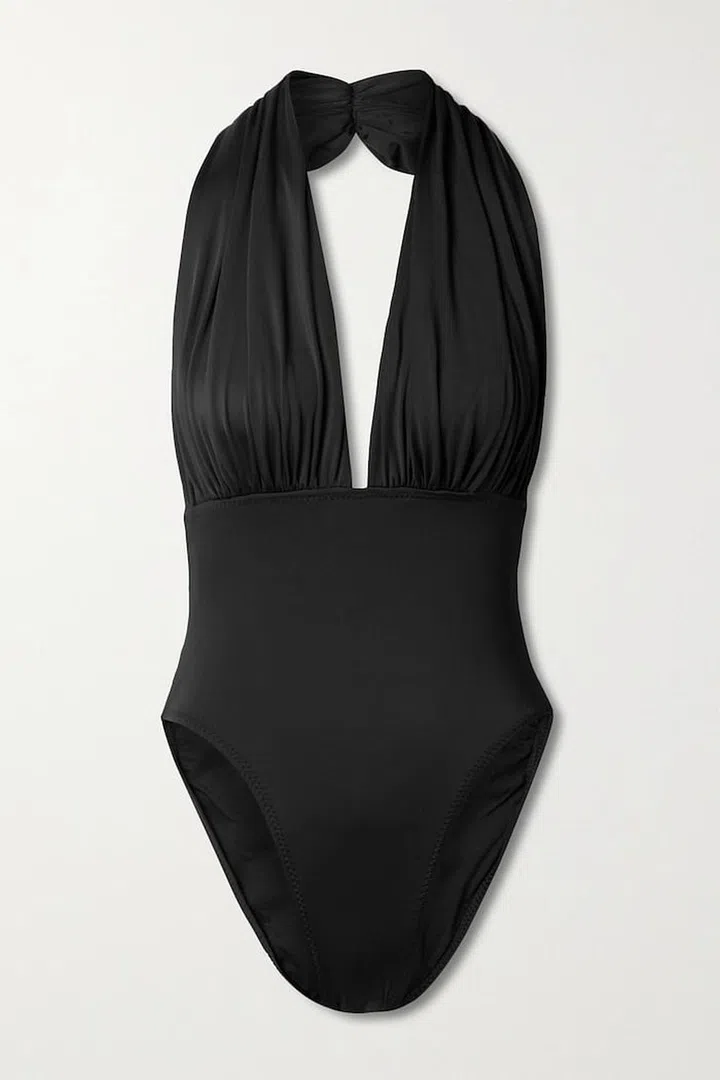 Mio Halterneck Swimsuit, $440, Norma Kamali at Net-a-Porter