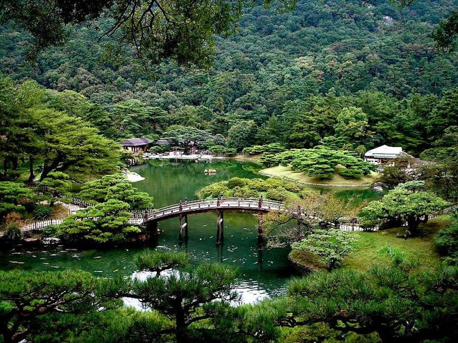 Ritsurin Garden in Takamatsu, Kagawa, Shikoku, by Leela Soden