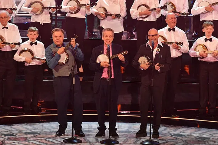 Ed Balls, Frank Skinner and Harry Hill's performance.