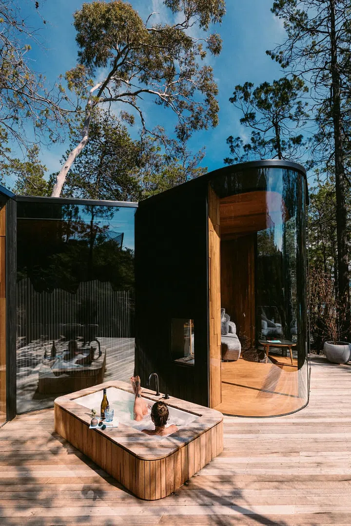 Luxuriate in your own private bath on the terrace of the Coastal Pavilion. Photo: Melissa Findley