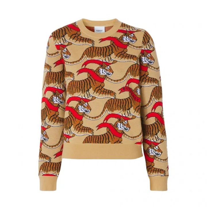 Tiger Graphic Technical Wool Jacquard Sweater, $1,650, Burberry