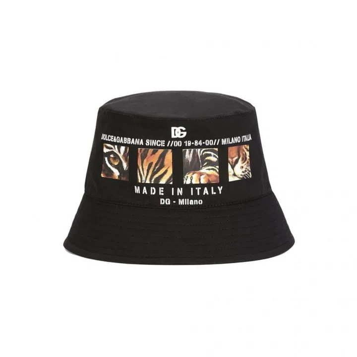Cotton bucket hat, $650, Dolce&Gabbana

