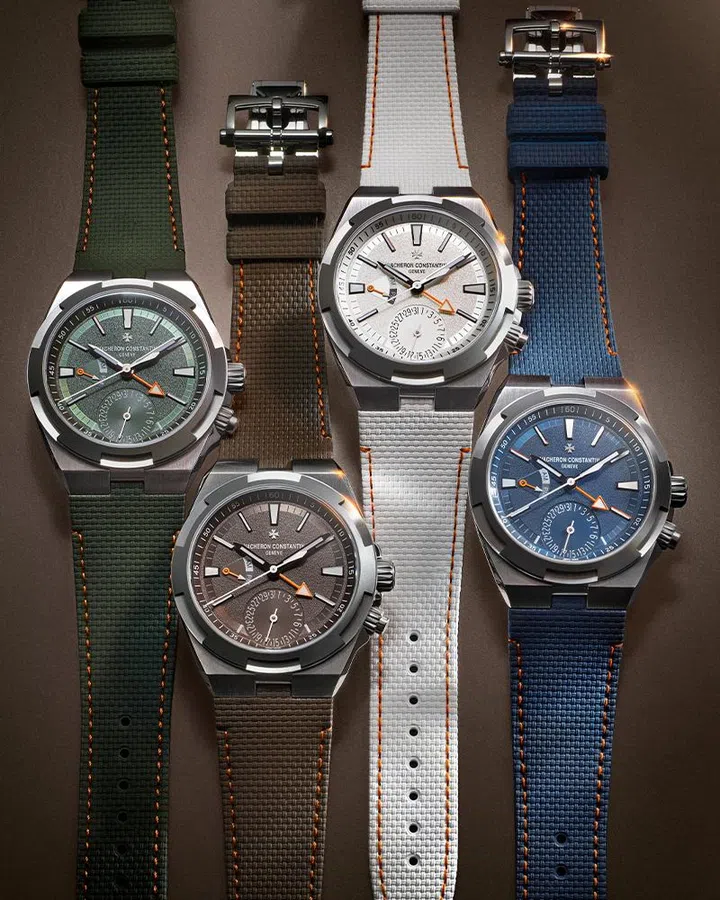 best watches at watches and wonders 2026 | Vacheron Constantin Overseas Dual Time Cardinal Points in titanium and four colourways