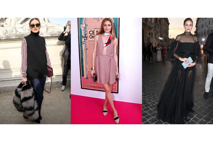 Olivia Palermo puts the emphasis on choosing accessories to remember —whether that be a fur stole, neck scarf, statement necklace or colourful clutch. In other words, the magic is in the details. Photo: Getty