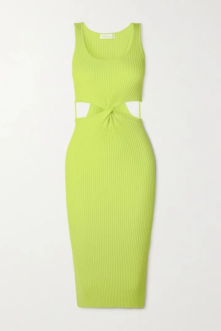 Colleen Cutout Ribbed-Knit Midi Dress, $702, Jonathan Simkhai at Net-a-Porter