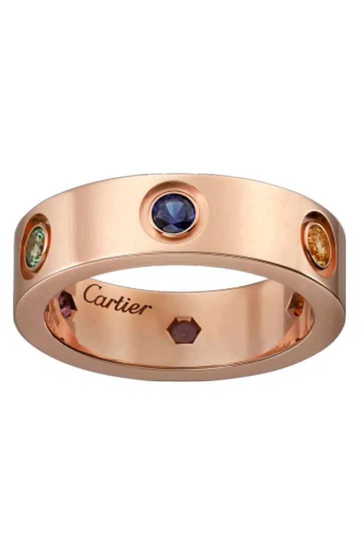 Why stick to one gemstone when you can have them all? Cartier's amethyst, sapphire and gold ring is a playful choice. Cartier Amethyst Ring, S$3,861