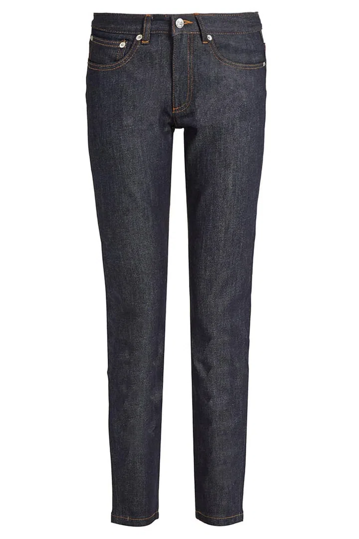 Current fashion trends dictate that the skinny jean is out, but ask any denim brand and they'll tell you that it's a style that's still selling fast. The most timeless will always be an indigo blue version, cropped at the ankle.
Mid-rise skinny jeans, £130, APC at Matches Fashion