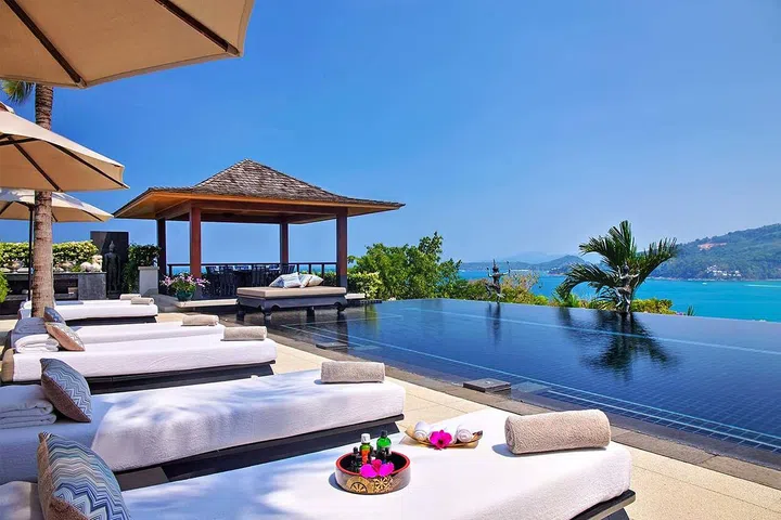 Leave rainy England behind and escape to paradise when you stay at the Villa Adela in Thailand's popular beach resort Phuket. Decorated in traditional Thai style, it features a beautiful covered courtyard and outdoor pond inspired by Buddhist pagodas. As well as the infinity pool, Jacuzzi and spa-room, there's also a private chef to whip up all of your meals, whether you want comfort food or local cuisine.