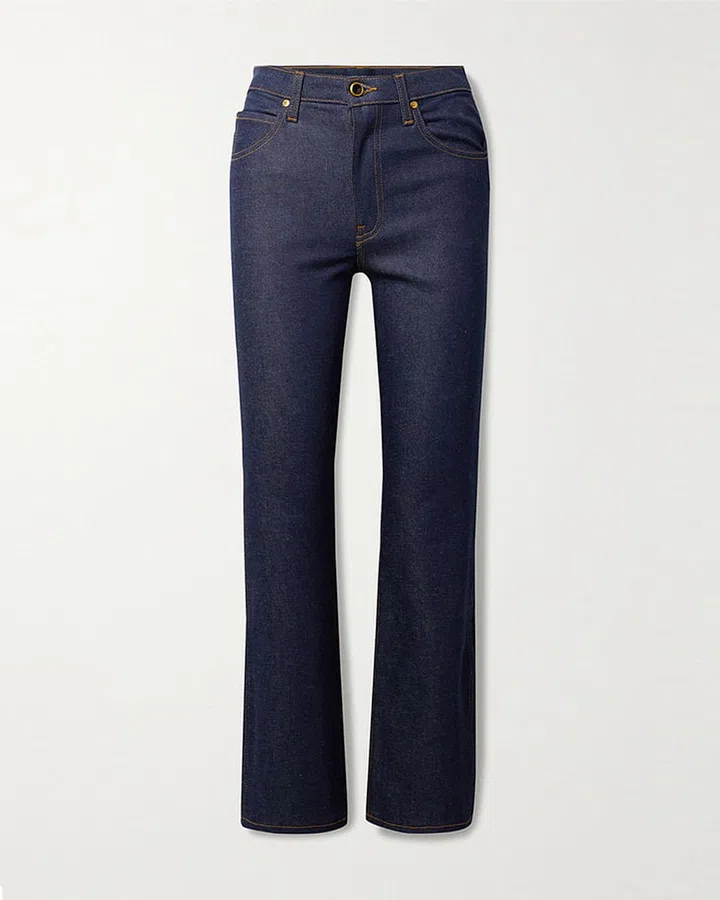 KHAITE Vivian cropped high-rise bootcut jeans