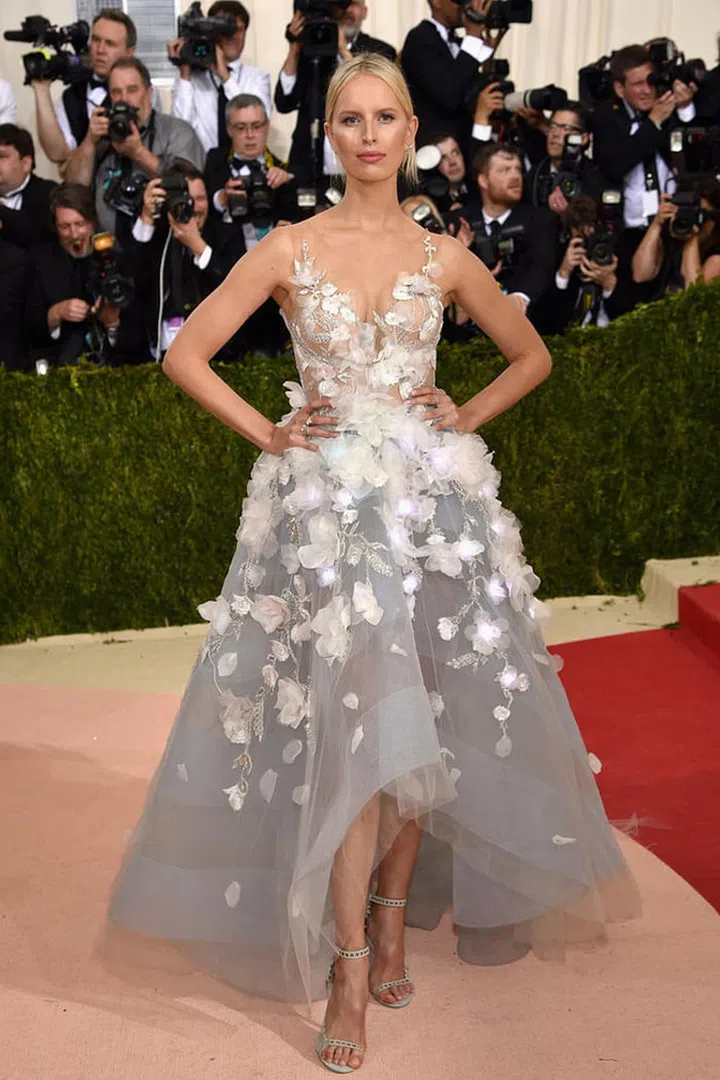 Karolina Kurkova in Marchesa. Photo: Getty