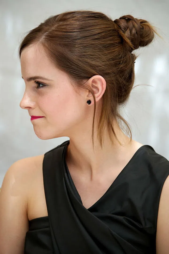 A braid wrapped around a basic bun in 2012.