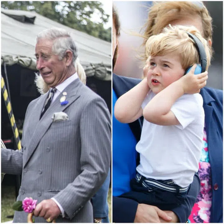 His grandfather got spooked by an eagle in July 2015; Prince George found the military air show on July 8, 2016 too noisy. Either way, they were both taken aback — and have the eyebrows to prove it. Photo: Rex Features