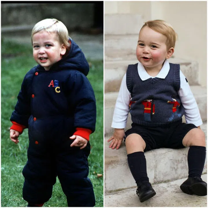At their first official portraits — 31 years apart — Prince George and his father had the same mischievous glint in their eyes. Photo: Rex Features