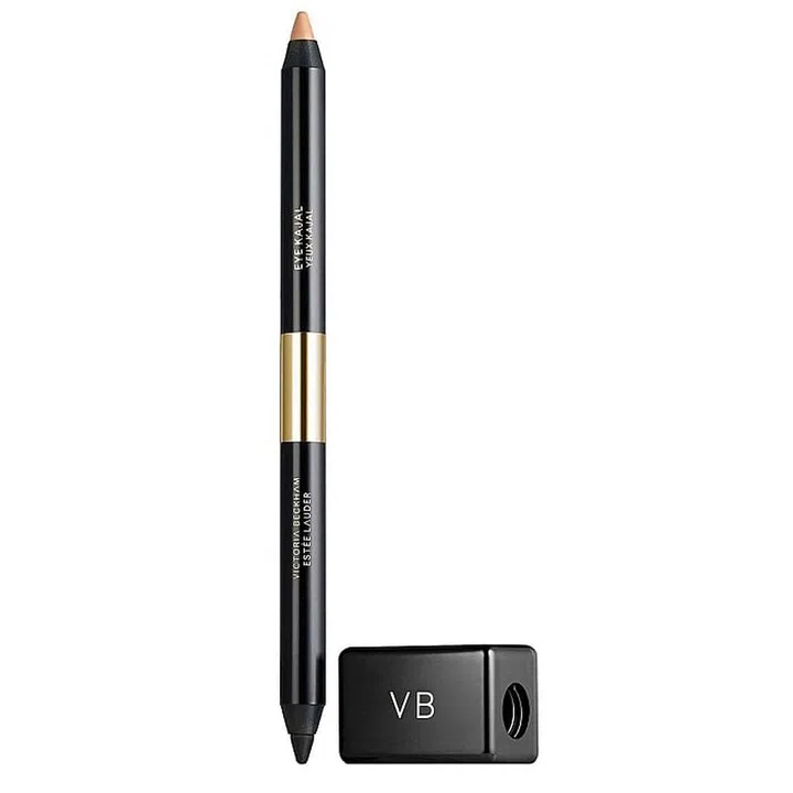 "For the smoky eye, I start off with a veil of colour and then I'll build it up," she says. "Then I'll use the Eye Kajal in Black Saffron, work it into my hand and use a brush or my finger for a more intense look."