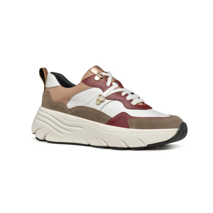 Diamanta woman low top sneakers in white-taupe