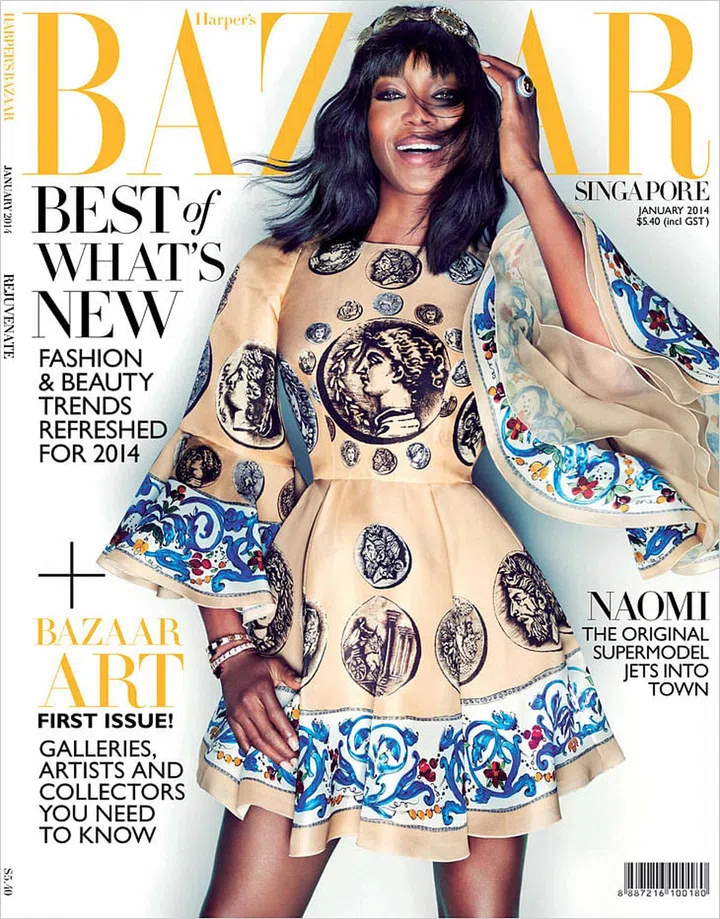 Tyra Banks for January 2014. (Photo: Harper's BAZAAR Singapore)