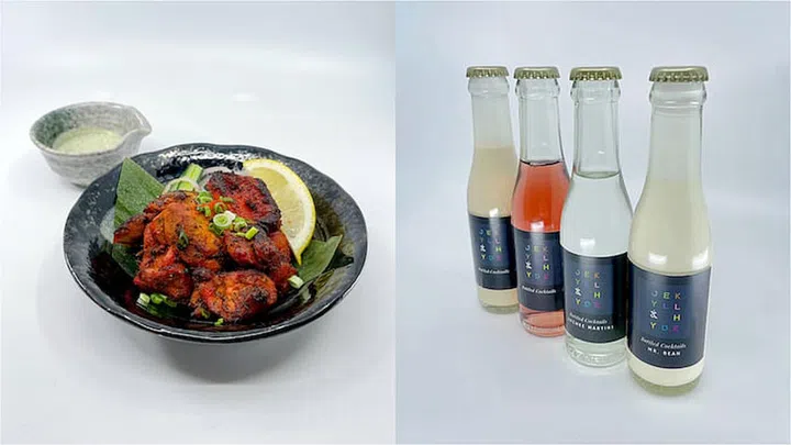 Chicken Tikka and bottled cocktails (Photo: Jekyll & Hyde)