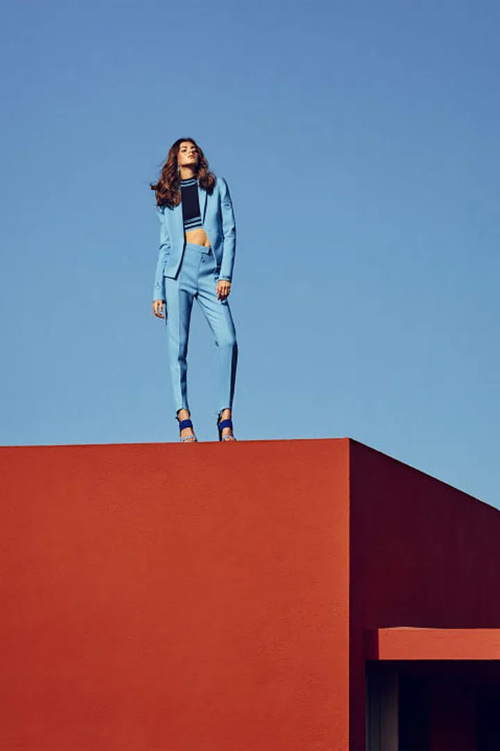 Versace jacket, price upon request, top, $795, and pants, $675, 888-721-7219; Lapis Jennifer Alfano earrings, $795, jenniferalfano.com; Delfina Delettrez rings, $911-$1,117, farfetch.com; Paul Andrew sandals, $795, 877-551-7257.
Photo: Daniel Riera