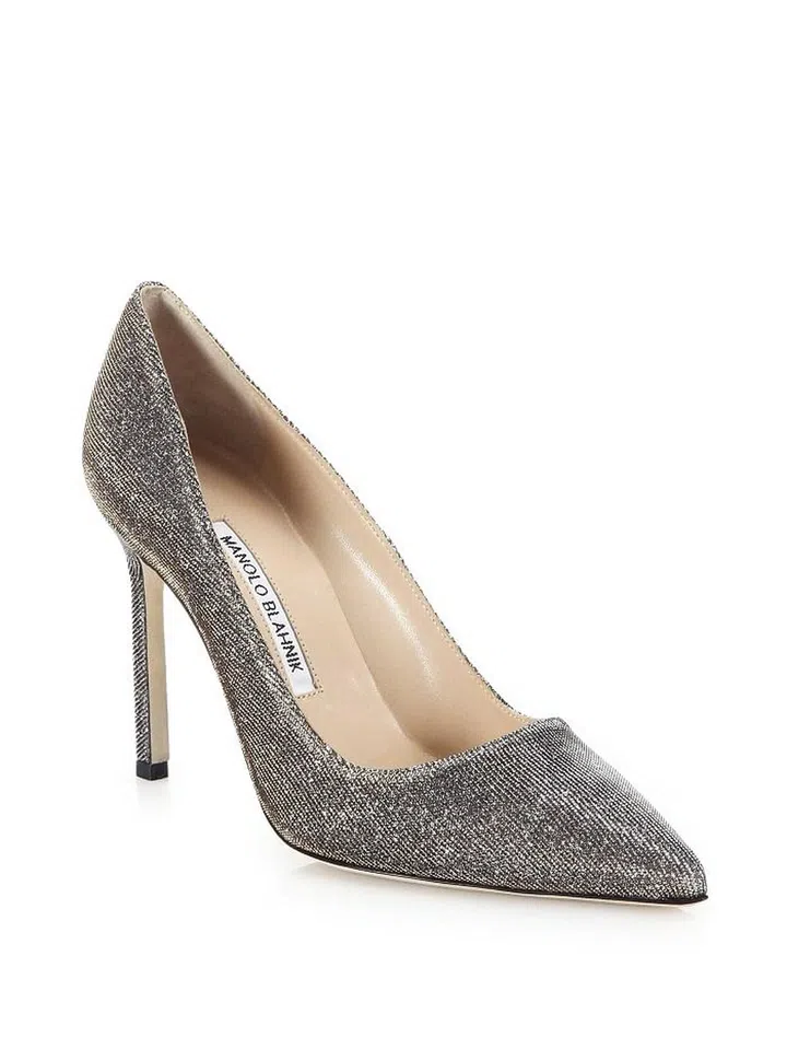 Manolo Blahnik has said that Brigitte Bardot is one of his greatest inspirations. Both sophisticated and sexy, his signature BB pumps take their name from the French actress' initials. Blahnik's original court shoes, with their thin, high heels, were popular in the 1970s, and were worn by celebrities like Marianne Faithfull and Bianca Jagger. Reintroduced in 2009 as the BB, the style was an antithesis of other shoes of the time. BB courts, from £495, Manolo Blahnik