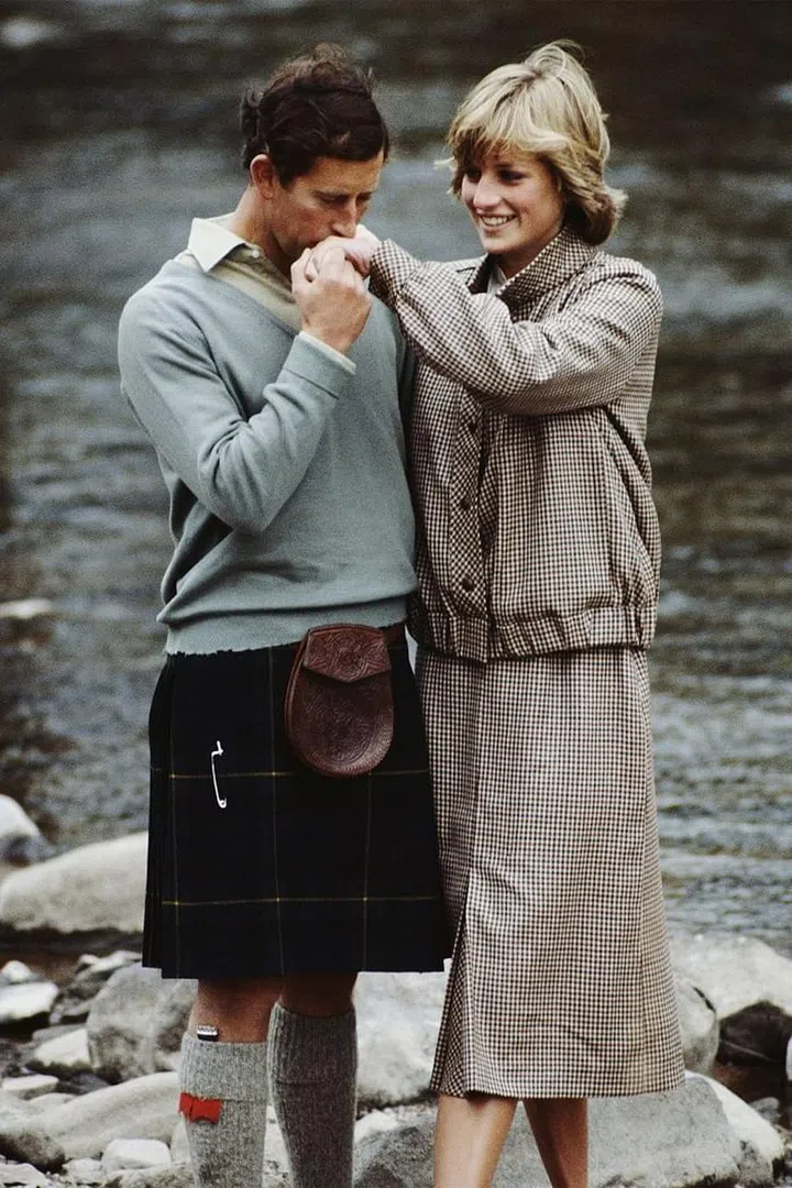 Sharing a moment during their honeymoon in Balmoral, Scotland. Photo: Getty