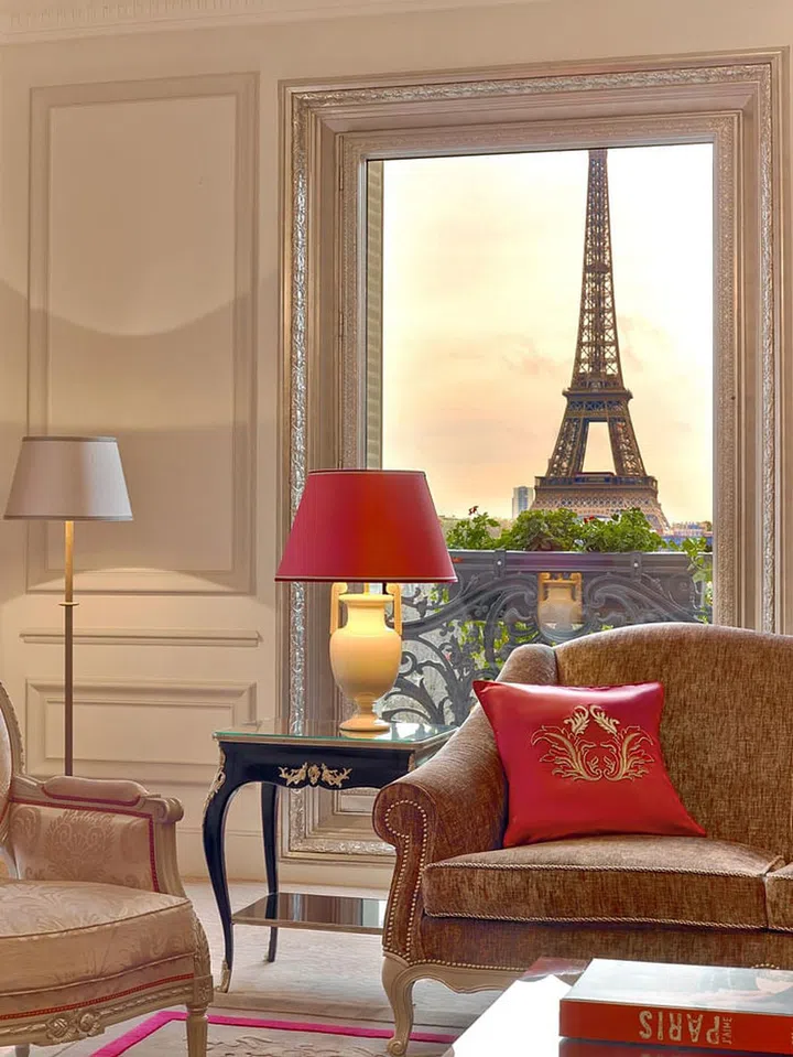 Sex and the City’s final episodes were shot at the famed Plaza Athénée–one of the most beautiful hotels in the City of Light.

The ornate hotel has been a symbol of Parisian elegance since it opened its doors in 1913, boasting the most spectacular, cinematic views of the Eiffel Tower. Their celebrity guest roster is beyond impressive: Johnny Depp, Jackie Kennedy, Anna Wintour, Penelope Cruz and more have been spotted here over the years, and it continues to attract the fashion set during the ready-to-wear and Couture show seasons. Photo: Eric Laignel