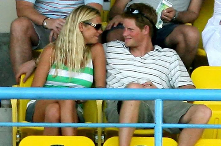 Prince Harry, 22, and then-girlfriend Chelsy Davy attend a ICC World Cup Cricket match.