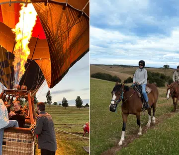 sunrise balloon ride and private horseback ride