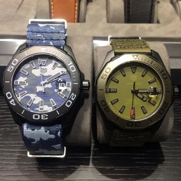 For the boys: Fun-loving Aquaracers in camo and khaki