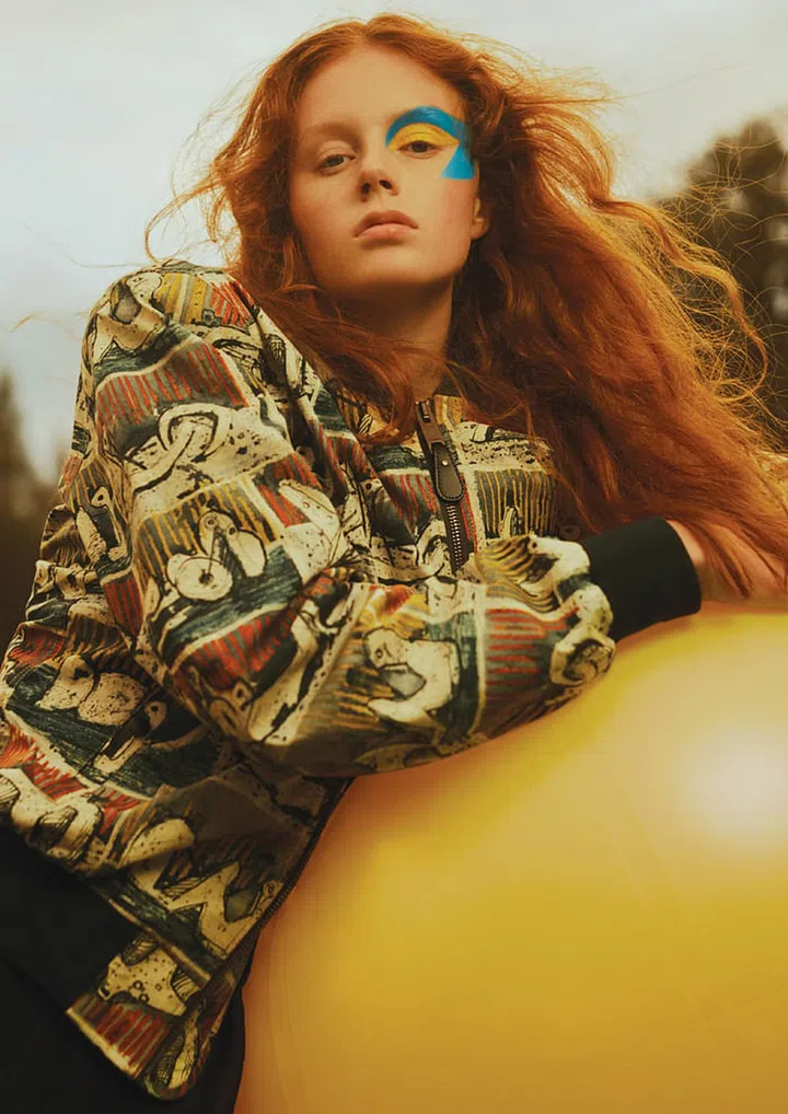 All clothes and accessories worn throughout the shoot are from Burberry’s February 2017 collection