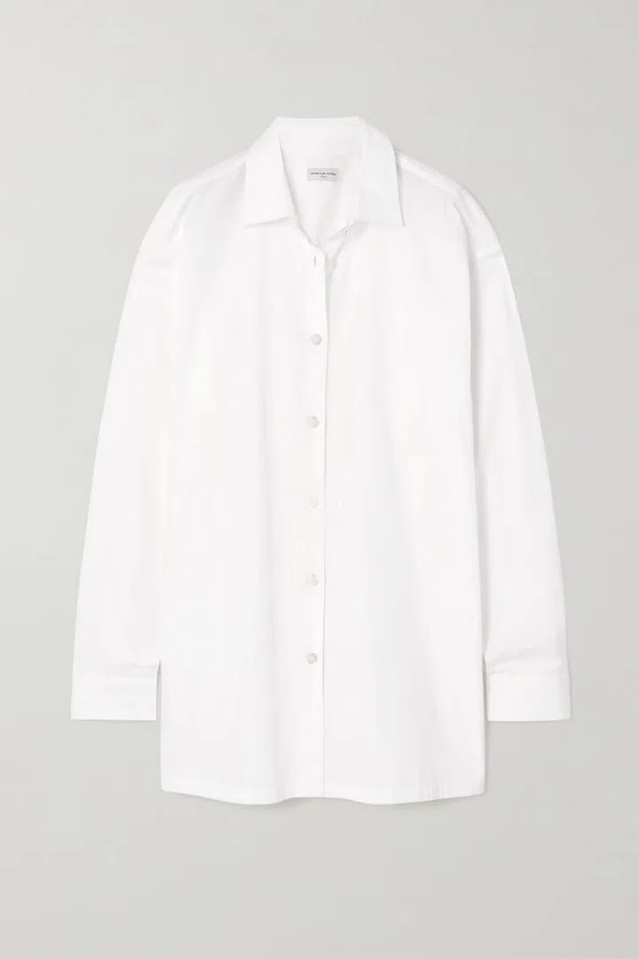Cassido Oversized Cotton-Poplin Shirt, $506, Dries Van Noten at Net-a-Porter (Photo: Net-a-Porter)