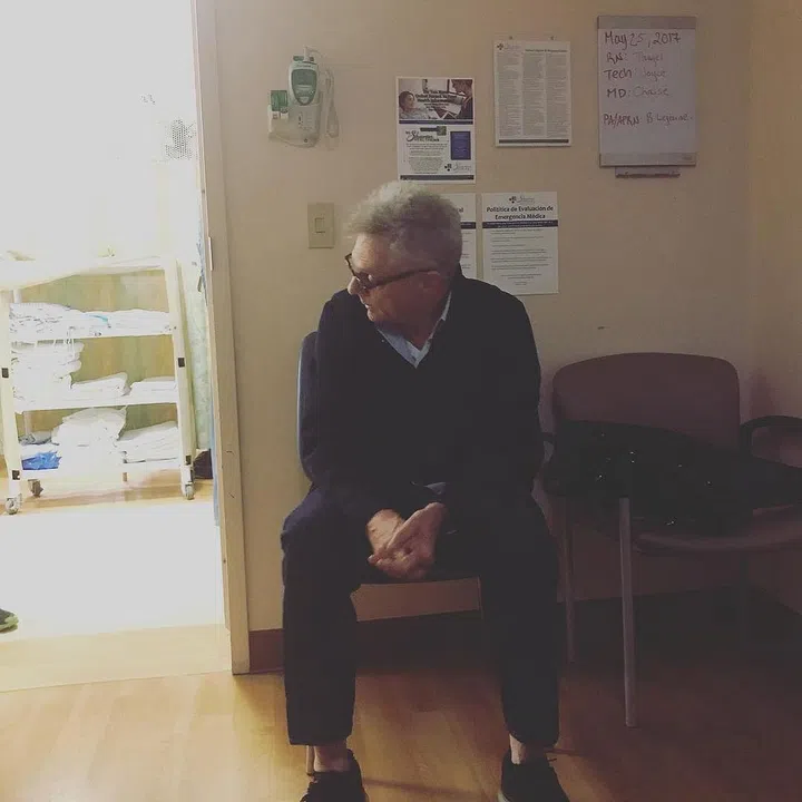 "This may look like a blurry shitty iPhone pic but here's what it actually is: an image of my father on his zillionth ER trip of the year with me last month, checking to make sure no one came into the room who didn't need to. This man has been with me day and night: as I slept after surgery, as I was wheeled into an MRI, as I lay abject and feeling sorry for myself. He made friends with every nurse. When I got home he blended banana shakes when I wouldn't eat, woke me up with my meds at 3am and made me laugh every day. He gave up his own busy life to make sure I could return to mine. I'm healthy and safe because of his unyielding love. On this Father's Day I want to celebrate all the men who defy the signals culture sends them and nurture, nurture, nurture. I love you Papa. You're my best friend." Photo: @lenadunham