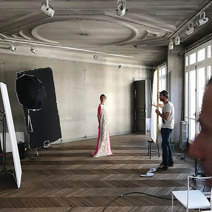 An Haute Couture shoot always feel special because of the sheer tradition of it. And for this one, Diego Uchitel, the photographer, looked through hundreds of places in Paris and found a location that gave the perfect day light and had the perfect wall with just the right amount of 'beauty'. Well...that's photographer's talk if you ask me.