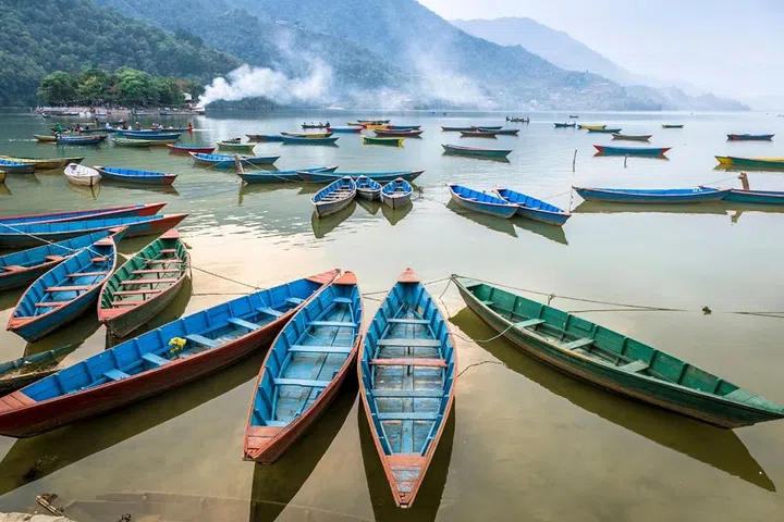 Nepal's freshwater Lake Pokhara lies close to three of the world's highest mountains and is the main focal point for visitors to this region.
