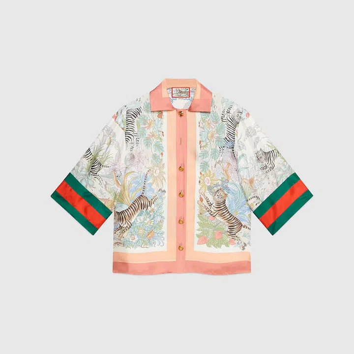 Gucci Tiger Silk Shirt, $2,490, Gucci