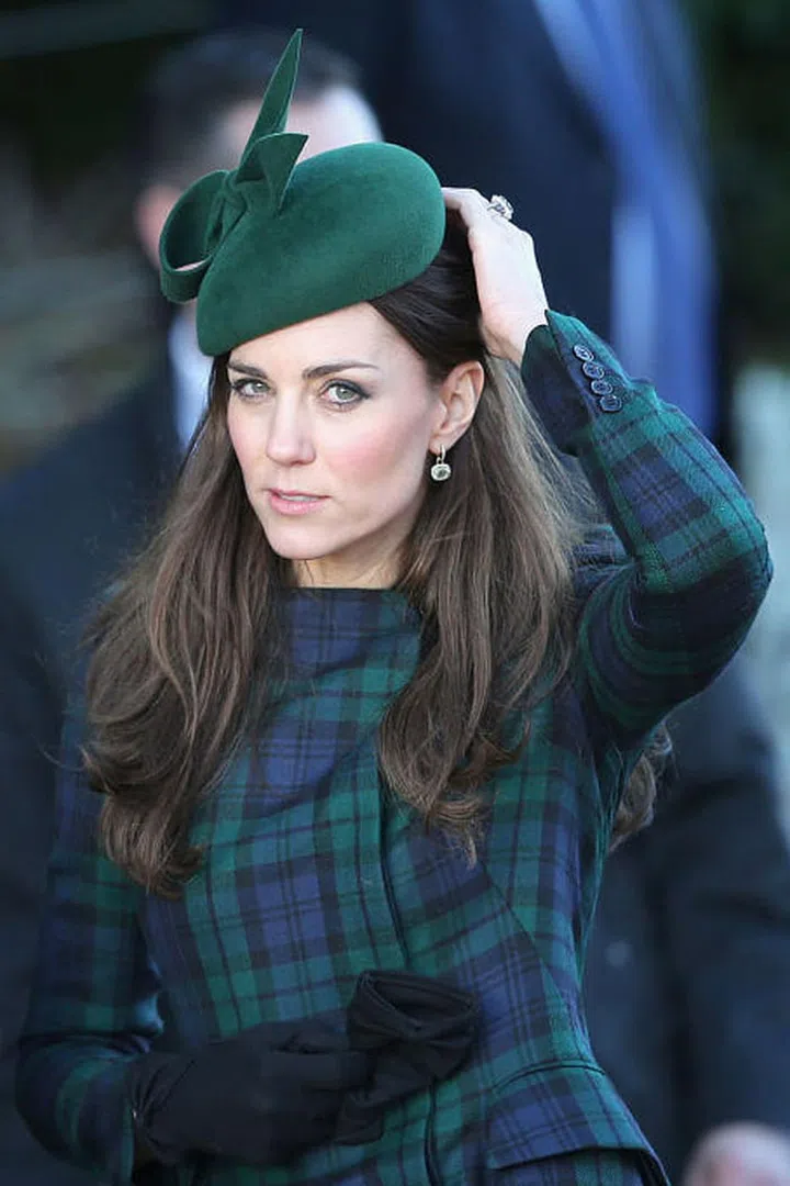 She's worn this classic Black Watch tartan coat a number of places, including a visit to her prep school to Christmas services with her in-laws.