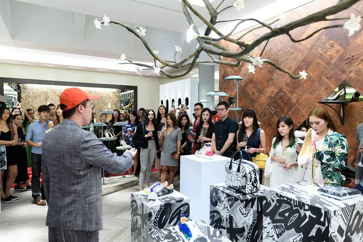 Associate Fashion News Editor, Gerald Tan introduces the Loubigraf collection. Photo by: Ashley Mak