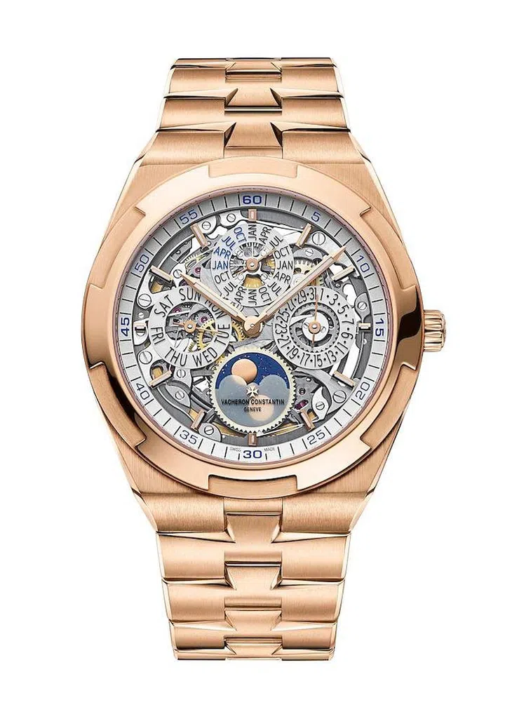 Pink gold Overseas Perpetual Calendar Ultra-Thin Skeleton watch, S$187,000. (Photo: Vacheron Constantin)