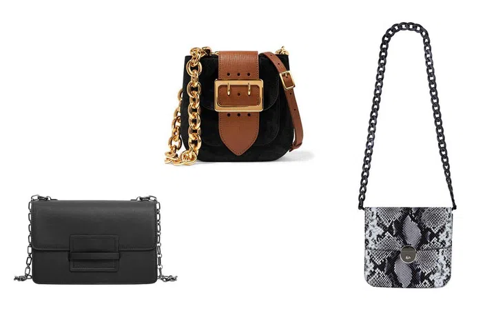From right: £35.95, Mango; £895, Burberry at Net-A-Porter; £160, Uterque 