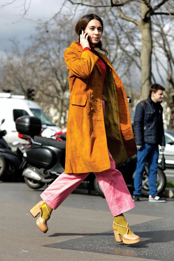 Dusty hues recall a preppy Seventies vibe