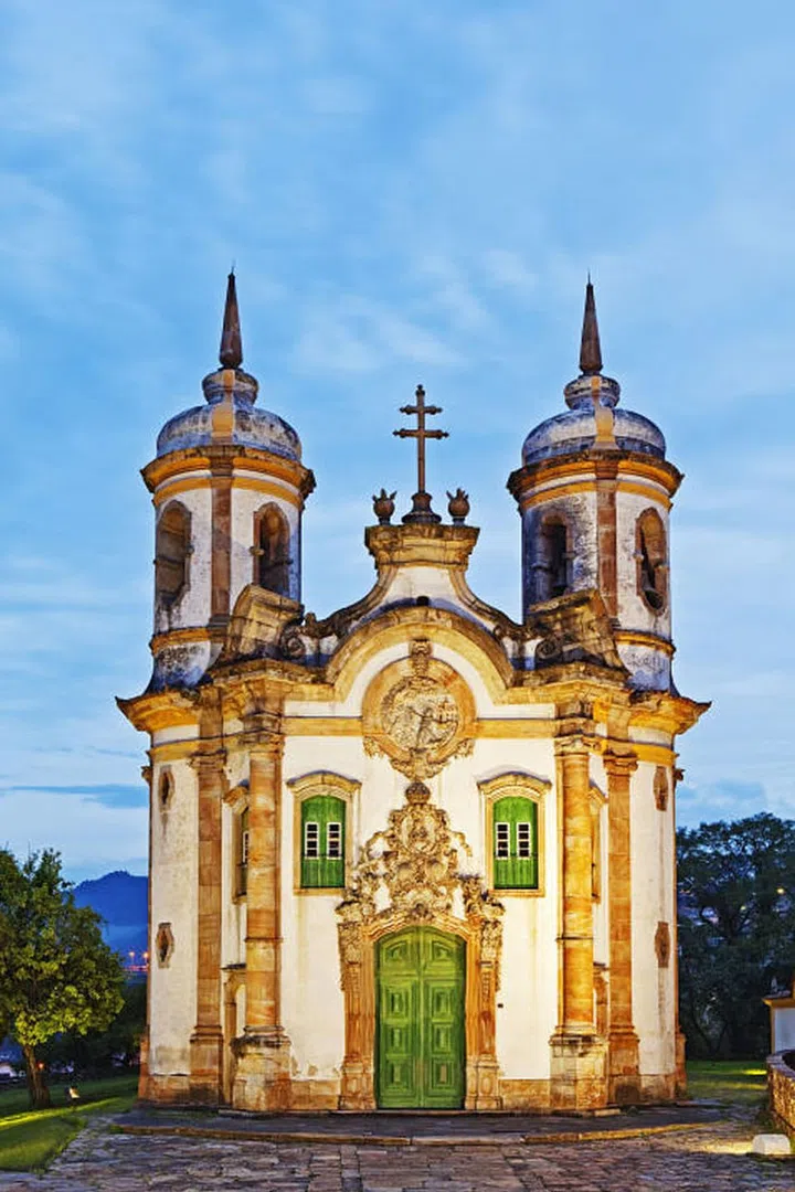 The entire city of Ouro Preto in the state of Minas Gerais is know for its Baroque architecture, but the 18th century Church of Saint Francis of Assisi is a particularly gorgeous example.