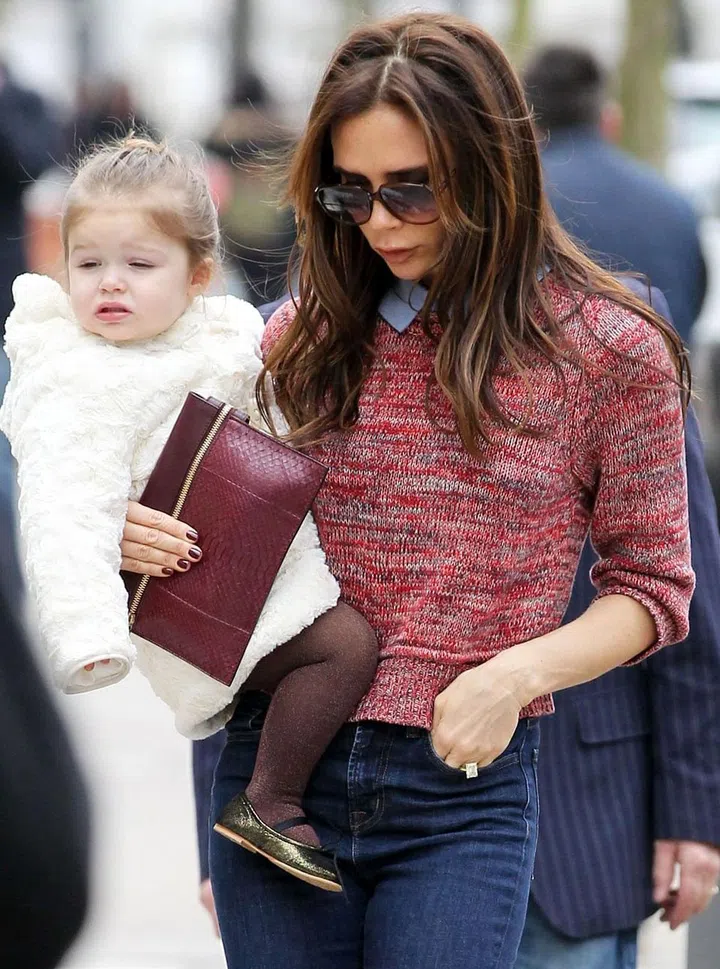 Victoria Beckham and her youngest daughter Harper